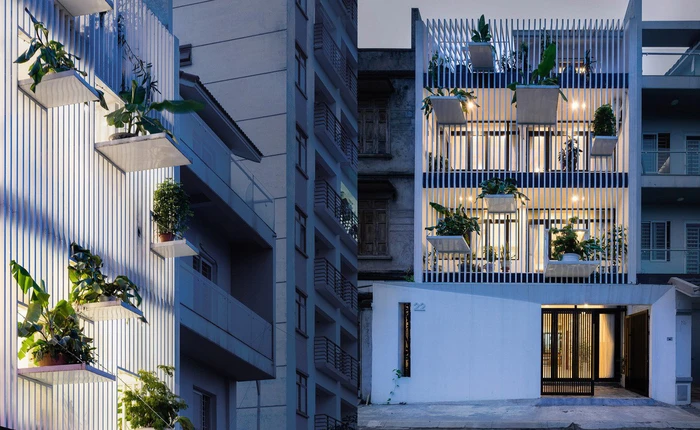 Nắng chiếu thẳng vào mặt tiền lại gần đường ray ồn ào, ngôi nhà ở ngoại thành Hà Nội vẫn được báo Mỹ khen ngợi vì cách xử lý thông minh