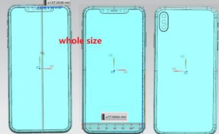 Lộ diện bản vẽ thiết kế xác nhận iPhone X Plus sẽ sử dụng cụm 3 camera sau giống như Huawei P20 Pro
