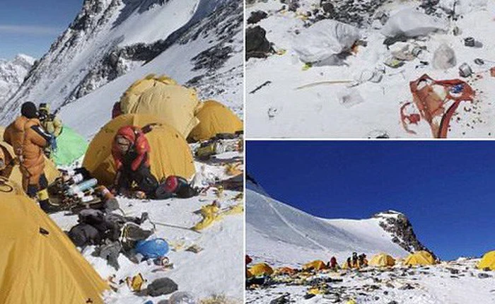 Những hình ảnh gây shock: Đỉnh Everest danh giá giờ đã trở thành bãi rác cao nhất thế giới