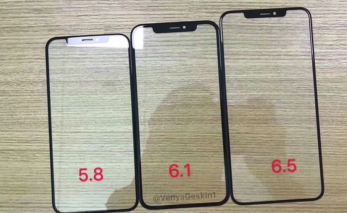 Lộ kính màn hình bộ ba iPhone 2018, iPhone LCD 6.1 inch có viền mỏng ấn tượng