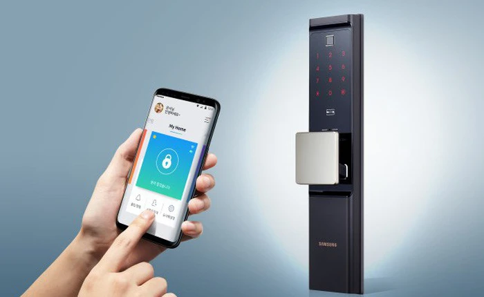 Samsung ra mắt khóa cửa thông minh, có thể mở bằng smartphone, tích hợp vân tay