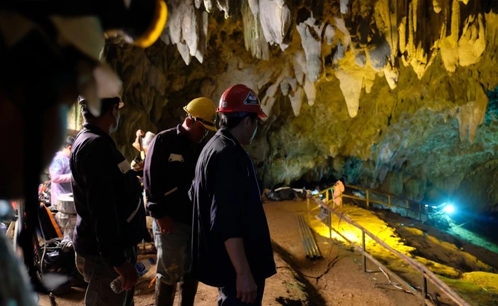 Các hình ảnh cho thấy quy mô và độ phức tạp của nỗ lực giải cứu các cậu bé Thái Lan bị mắc kẹt