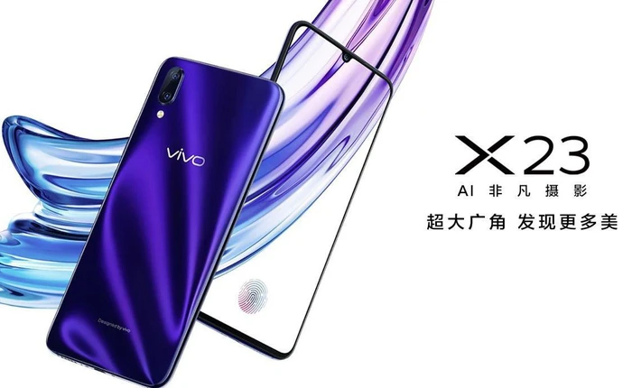 Vivo X23 chính thức lộ diện: Màn hình giọt nước, viền bezel siêu mỏng, cảm biến vân tay dưới màn hình