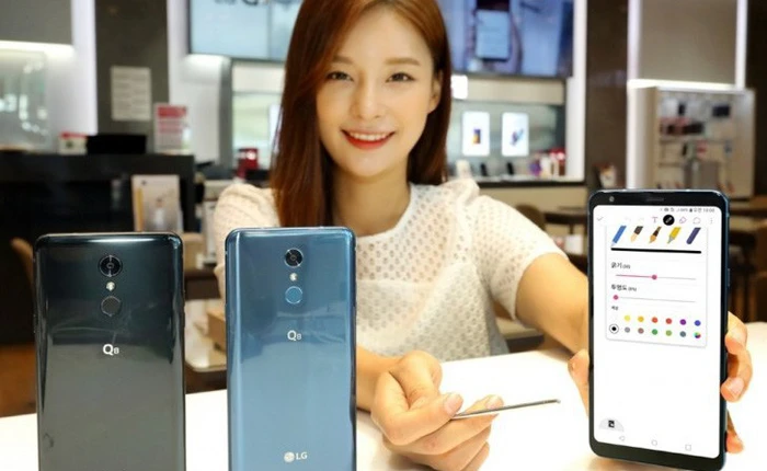 LG ra mắt smartphone Q8 (2018), màn hình 6,2 inch, đi kèm bút stylus, giá bán 480 USD