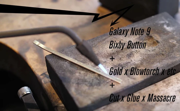 YouTuber vô hiệu hóa nút Bixby trên Galaxy Note9 với nút bấm làm bằng vàng