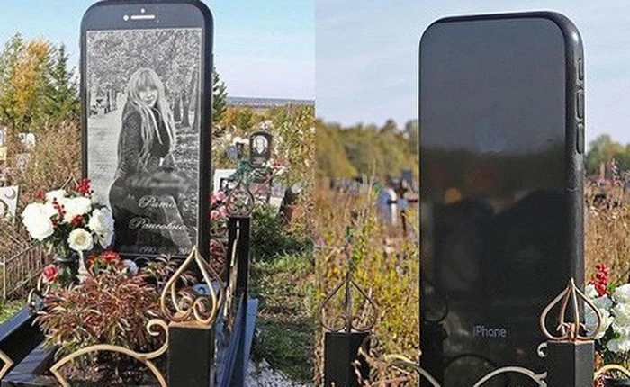 Nga: Cô gái được gia đình dựng bia mộ hình cái iPhone 7 cao một mét rưỡi sau khi qua đời