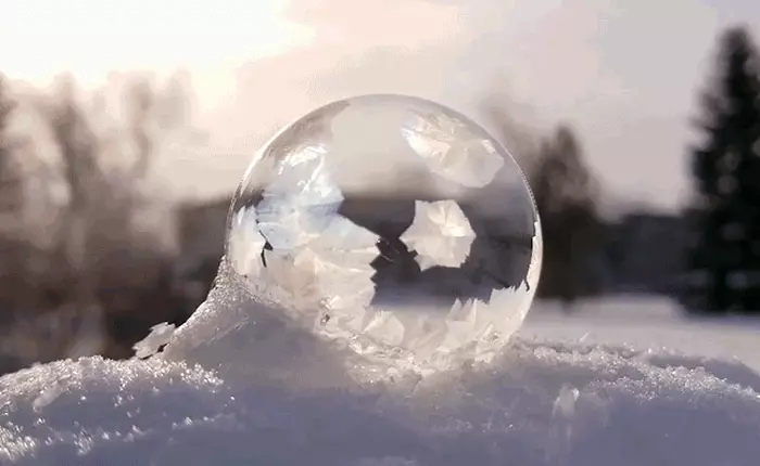 Bong bóng xà phòng đóng băng có lẽ là điều đẹp đẽ nhất trong mùa đông khắc nghiệt vừa qua