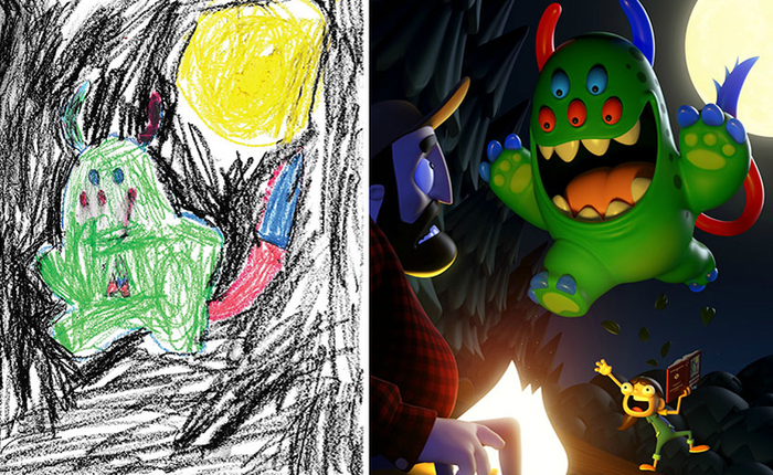 [Ảnh] Chiêm ngưỡng những tác phẩm độc đáo, kỳ lạ của trẻ em khi được chấp bút bởi họa sĩ chuyên nghiệp