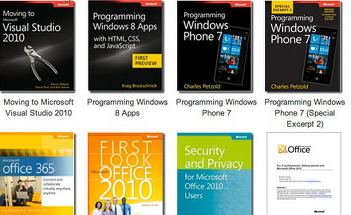 Microsoft phát hành miễn phí hơn 80 ebook về IT
