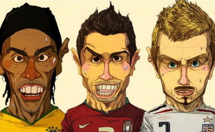 Khi những siêu sao bóng đá lên tranh biếm họa