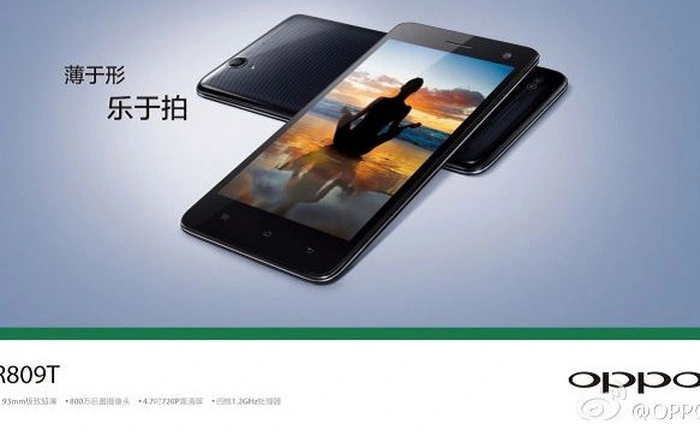 Oppo R809T chính thức ra mắt: Chưa phải là smartphone mỏng nhất thế giới