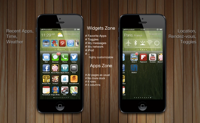 iOS 7: Sự pha trộn của nhiều yếu tố